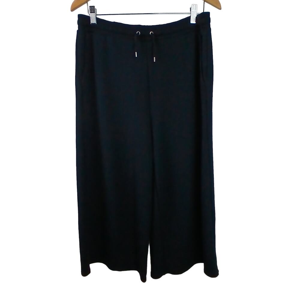Lauren Ralph Lauren Black Label Wide-Leg Drawstring Viscose Crop Pants - Black